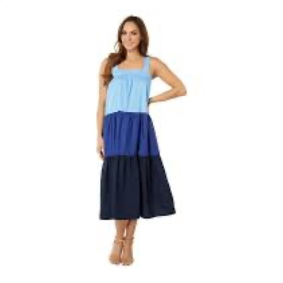 Goodnight Macaron ‘Yanny’ Strap Color Block Tiered Sundress - Picture 2 of 10
